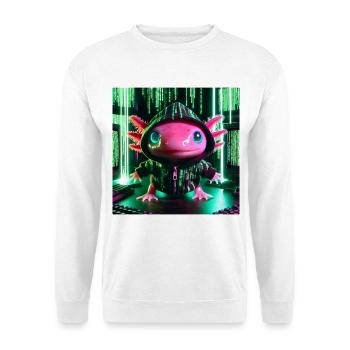 Futuristic Cyber Axolotl Friend - Unisex Sweatshirt - white - Front