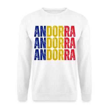 Flagge von Andorra, andorranischer Stolz - Unisex Pullover - Weiß - Vorne