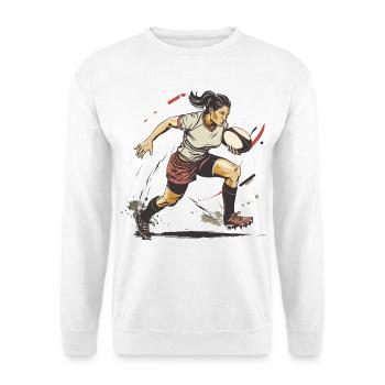 Weiblicher Rugbyspieler - Unisex Pullover - Weiß - Vorne