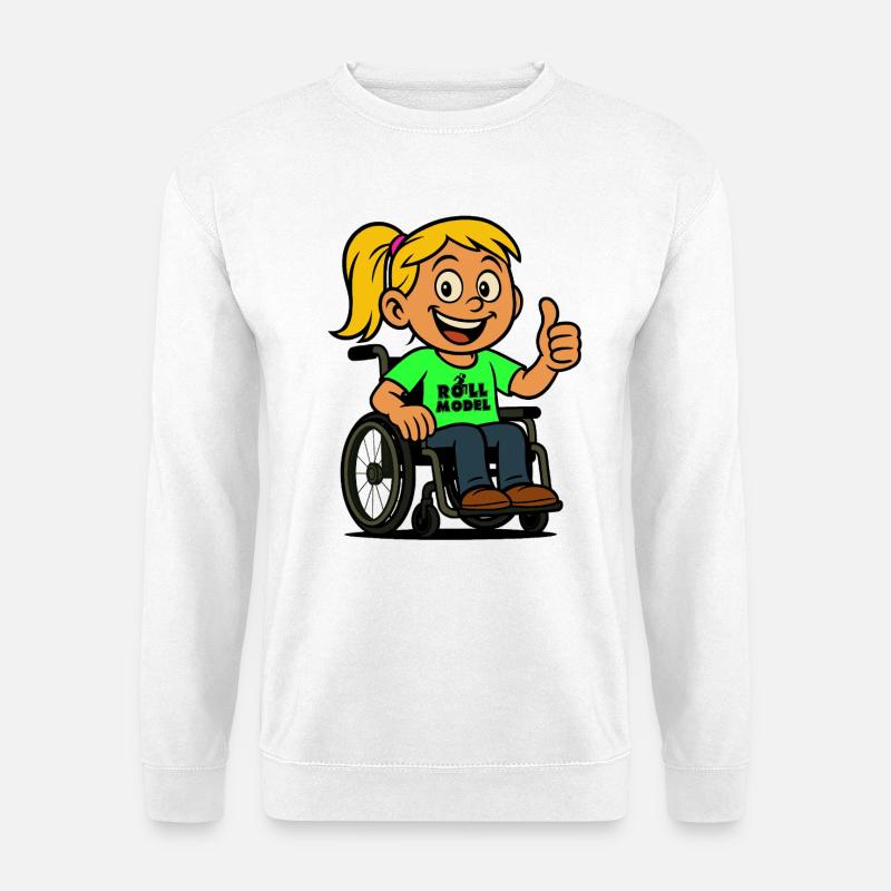 Lolla Vorbild der Rollstuhlfahrer. Rollstuhl # - Unisex Pullover - Weiß