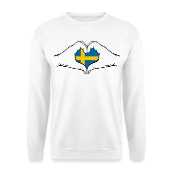Drapeau de la Suède Coeur - Sweat-shirt Unisexe - blanc - Devant