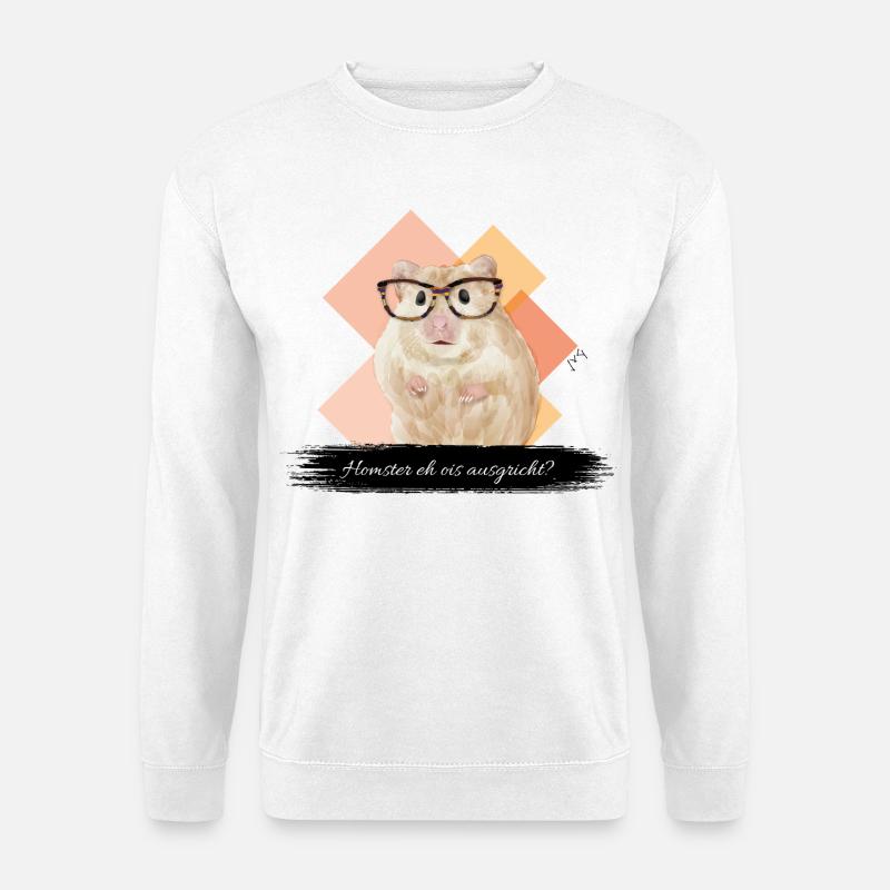 JvG Hamster "Homster eh ois ausgricht" - Unisex Pullover - Weiß