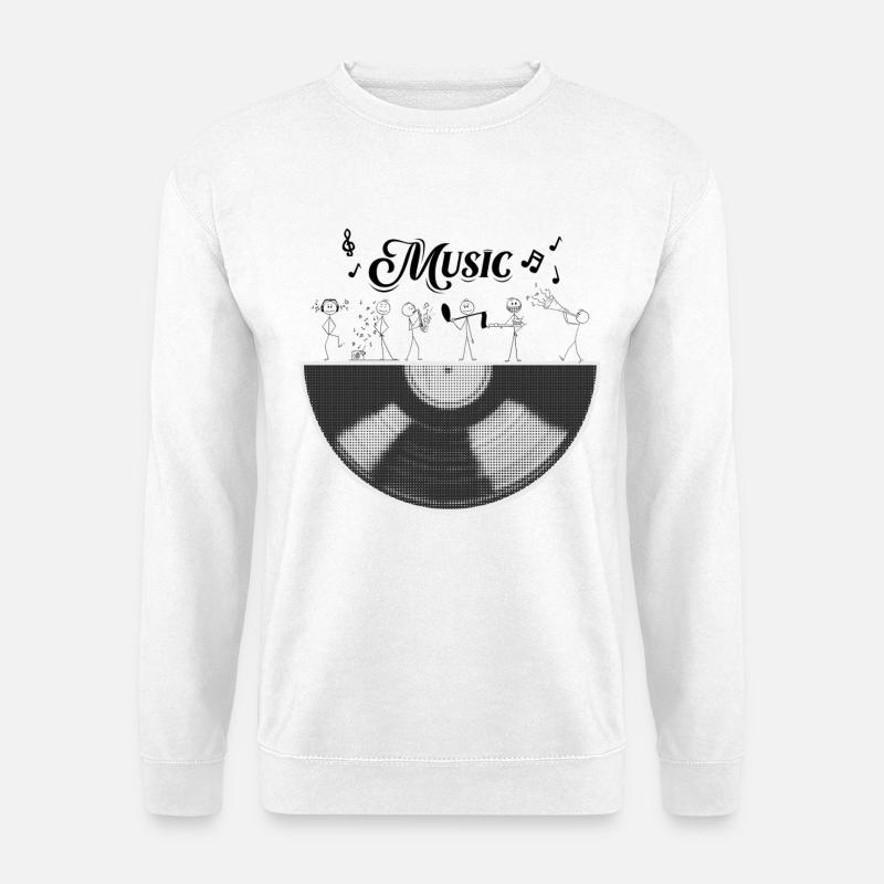 Ein halber Musikzylinder - Unisex Pullover - Weiß