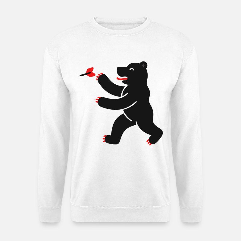 Bear at darts - Unisex Sweatshirt - white