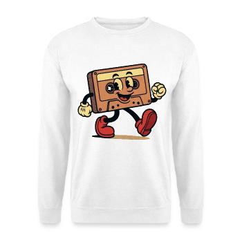 Ein glattes Kassettenband - Unisex Pullover - Weiß - Vorne - Alina (178cm) & Michal (187cm)