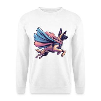 Super Dog Belgian Shepherd Cape Gift - Unisex Sweatshirt - white - Front