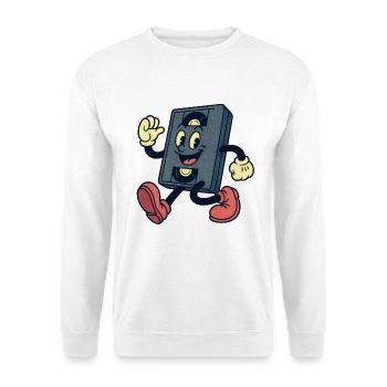 Happy VHS-Kassette - Unisex Pullover - Weiß - Vorne - Alina (178cm) & Michal (187cm)