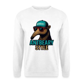 Antbeary Style Aardvark Cartoon - Unisex Sweatshirt - white - Front