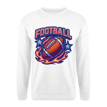 Design de football vibrant avec des flammes - Sweat-shirt Unisexe - blanc - Devant