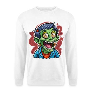 Funny Zombie Cartoon - Unisex Sweatshirt - white - Front