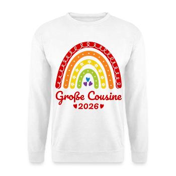 Große Cousine 2026 Regenbogen - Unisex Pullover - Weiß - Vorne