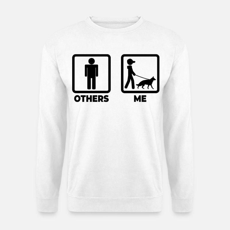 Ich als Deutscher Schäferhund Besitzer - Unisex Pullover - Weiß