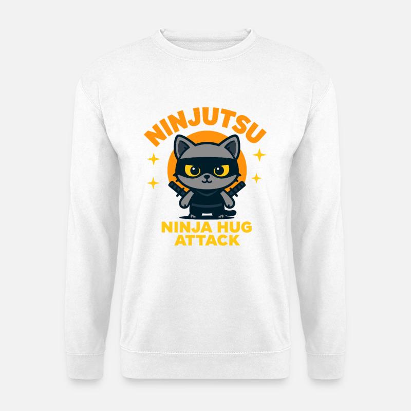 Ninja Cat Attack - Unisex Sweatshirt - white