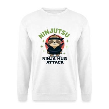 Ninja Kuschel-Sloth HugAttack - Unisex Pullover - Weiß - Vorne