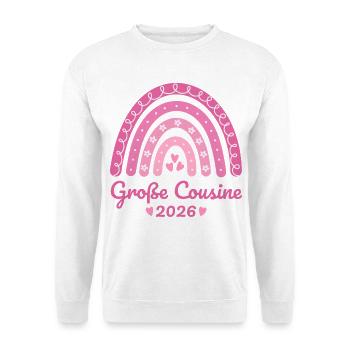 Große Cousine 2026 Regenbogen - Unisex Pullover - Weiß - Vorne