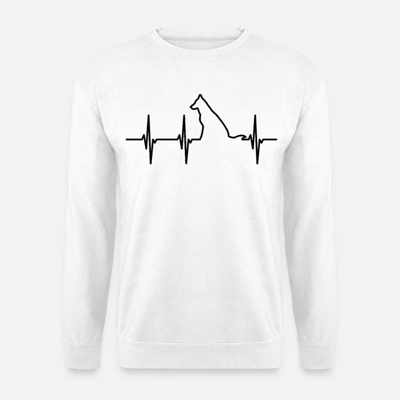 Hunde EKG Herschlag - Unisex Pullover - Weiß