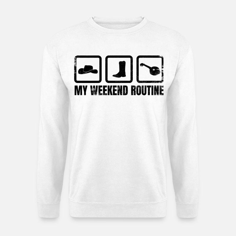 Banjospieler Wochenende - Unisex Pullover - Weiß