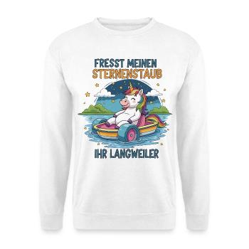 Einhorn Tretbootfahrt - Unisex Pullover - Weiß - Vorne