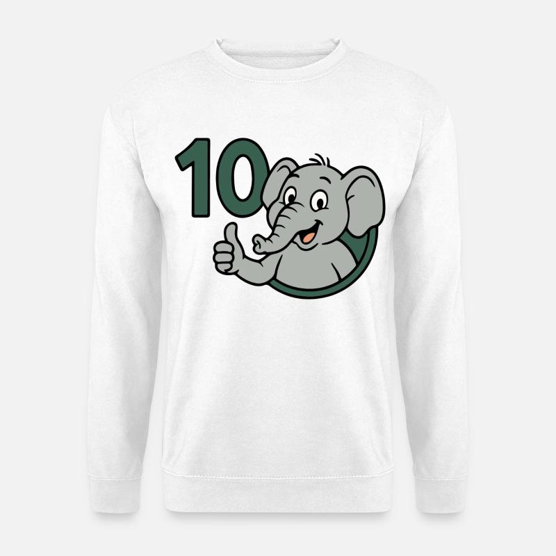 Rüsselpower mit 10 - Unisex Pullover - Weiß