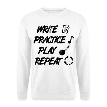 Write Practice Play Repeat - Unisex Sweatshirt - white - Front