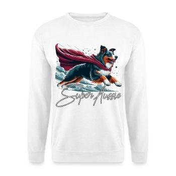 Super Dog Australian Shepherd Sheppie Gift - Unisex Sweatshirt - white - Front