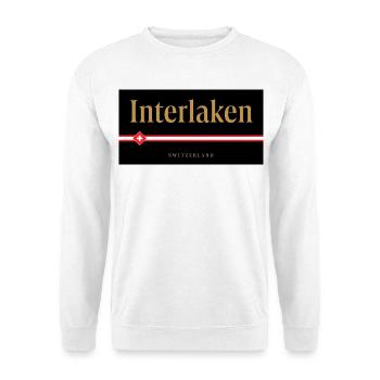 Interlaken Schweizer Goldschrift Design - Unisex Pullover - Weiß - Vorne