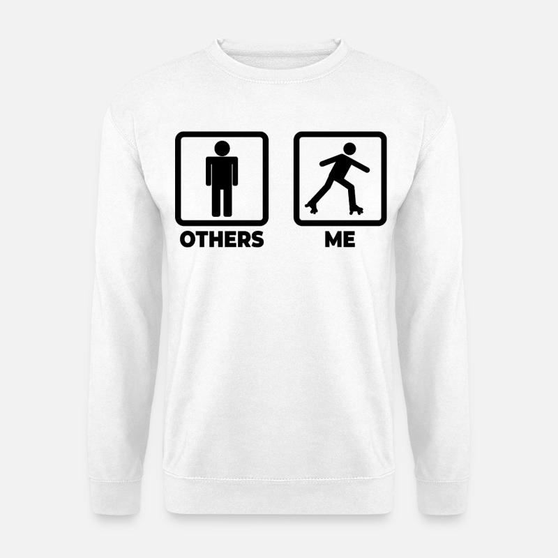Rollschuhfahrer Witz - Unisex Pullover - Weiß