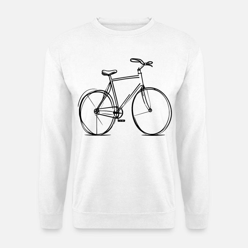 Bicycle Line Drawing - Unisex Sweatshirt - white