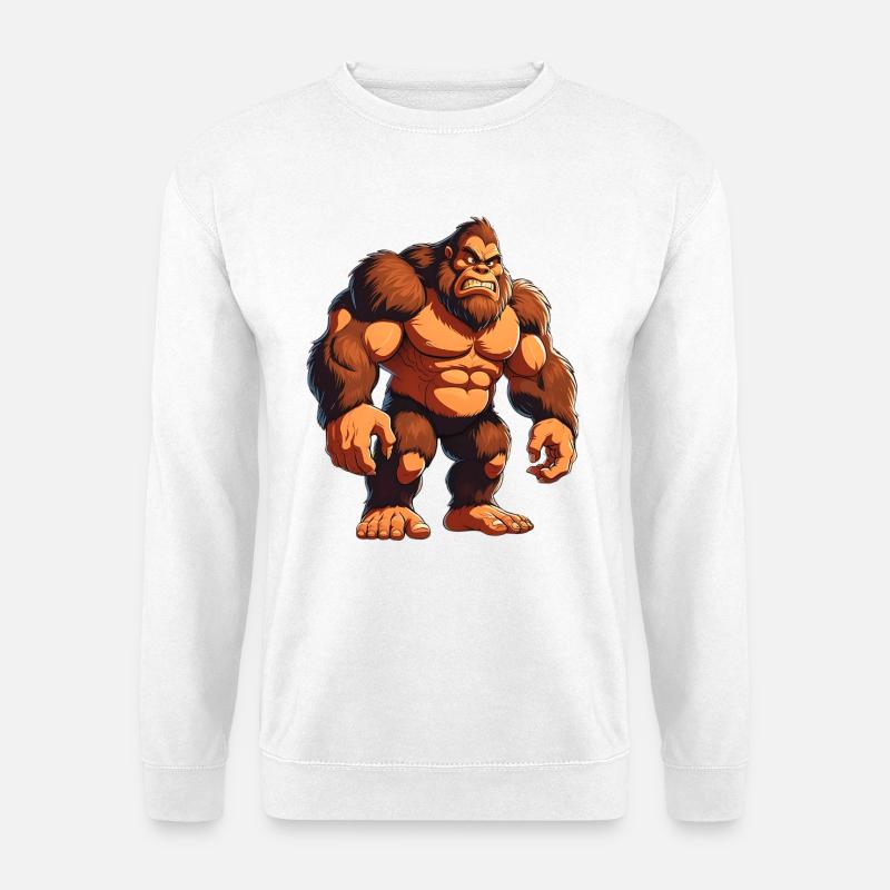 Grimmiger Gorilla-Krieger Illustration - Unisex Pullover - Weiß
