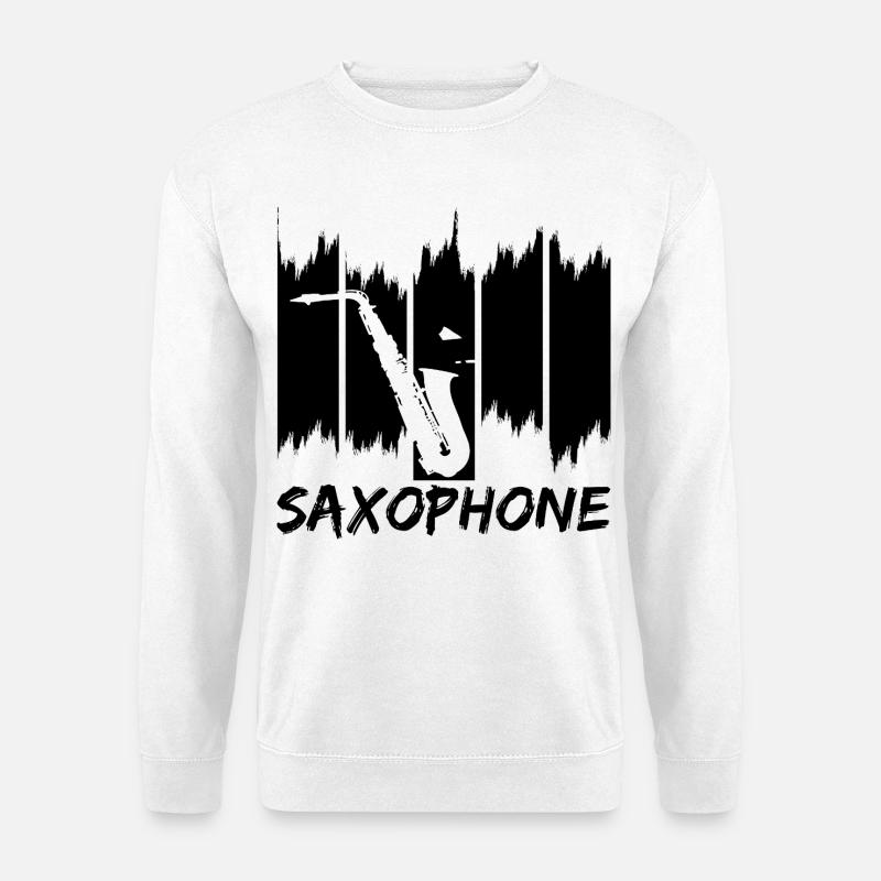 Saxophon - Unisex Pullover - Weiß