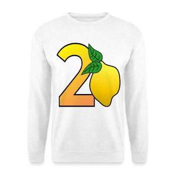 Zahl Zwanzig - Zitrone - 20 - Unisex Pullover - Weiß - Vorne