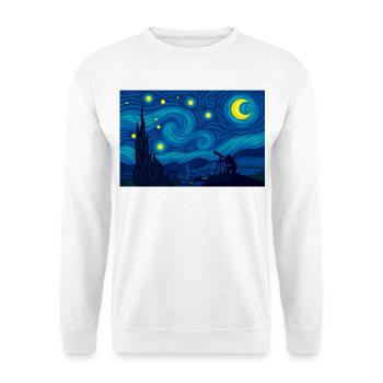 Die Nacht (unter die Lupe genommen) - Unisex Pullover - Weiß - Vorne