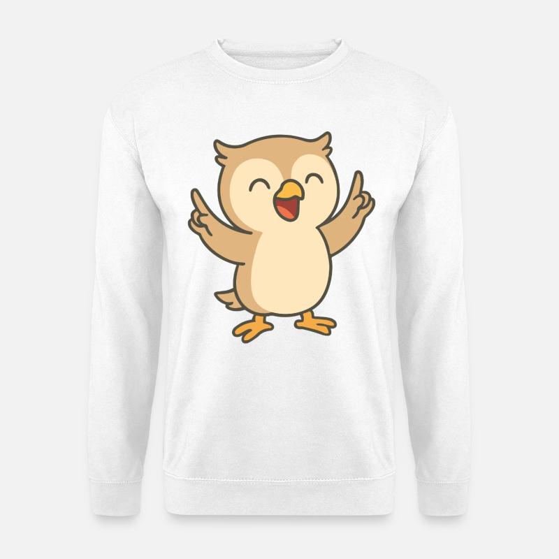 Gute-Laune-Eule - Unisex Pullover - Weiß