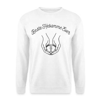 Beste Hebamme Ever - personalisierbares Design - Unisex Pullover - Weiß - Vorne