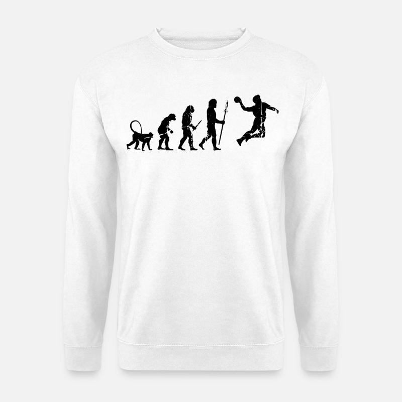Funny handball player Evolution - Unisex Sweatshirt - white
