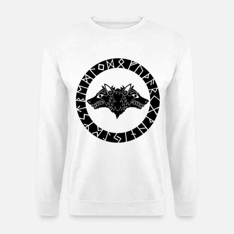 Two-headed black wolf - Unisex Sweatshirt - white