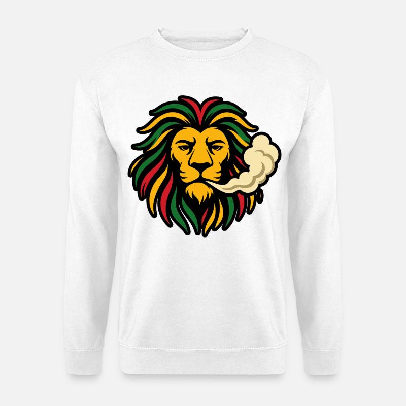 Reggae Löwe Rasta Design - Unisex Pullover - Weiß