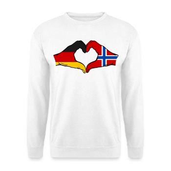 Germany Norway Flag Hands Heart Shape - Unisex Sweatshirt - white - Front