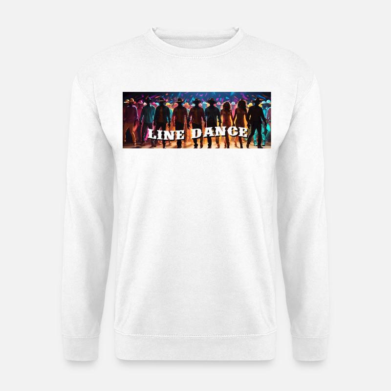 Line Dance Gruppe beim Tanzen - Unisex Pullover - Weiß