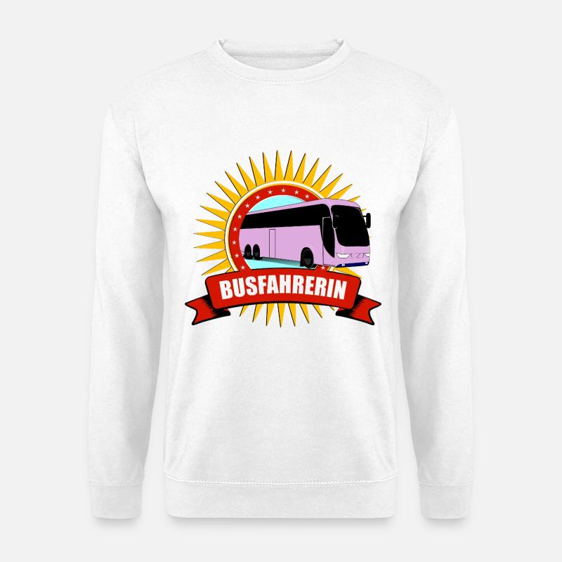 Busfahrerin Silhouette Muster - Unisex Pullover - Weiß