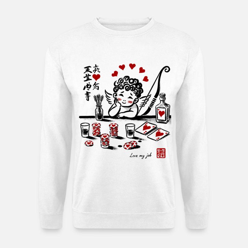 Romantisches Herz Ornamente Design - Unisex Pullover - Weiß