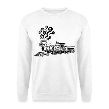 Locomotive noire vintage - Sweat-shirt Unisexe - blanc - Devant