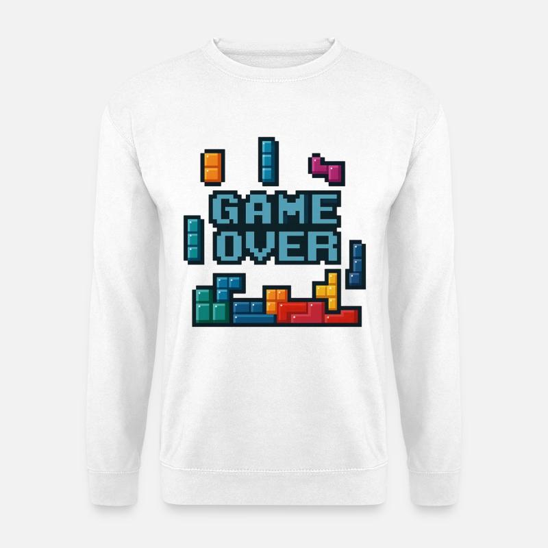 Pixel-Art Game Over Design - Unisex Pullover - Weiß