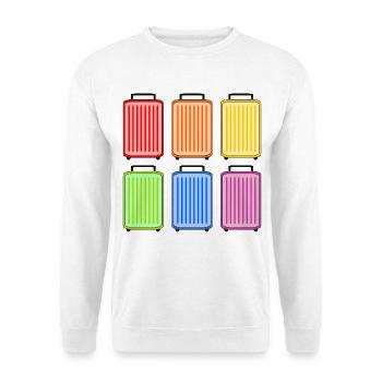 KOFFER REGENBOGEN - Unisex Pullover - Weiß - Vorne