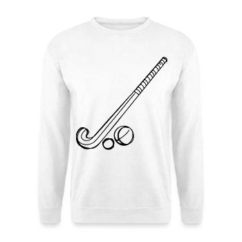 Field hockey stick and ball - Unisex Sweatshirt - white - Front