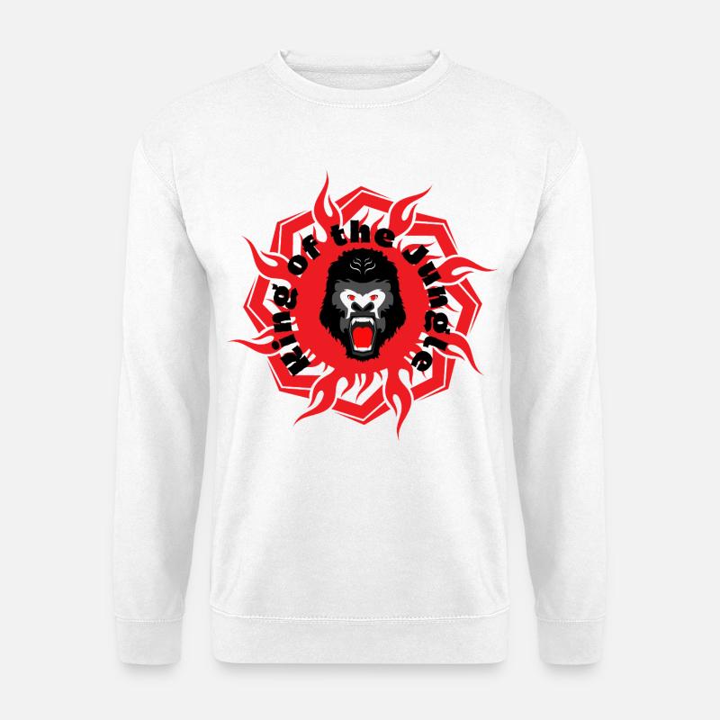 Gorilla Demon Emblematisches Herz - Unisex Pullover - Weiß