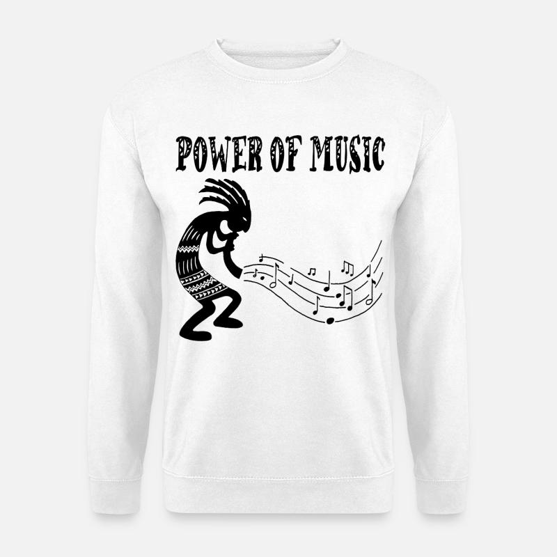 Schwarzer Stammesmusiker - Unisex Pullover - Weiß