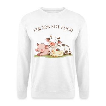 Vegan Vegetarian Design Friends not Food - Sweat-shirt Unisexe - blanc - Devant