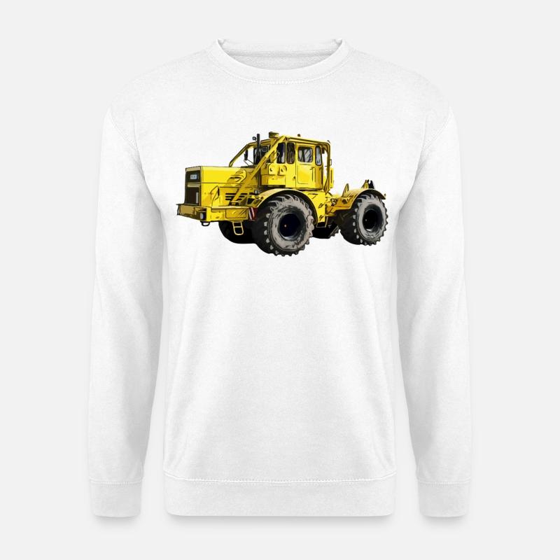 Gelbe Kraftmaschine K700 Traktor - Unisex Pullover - Weiß