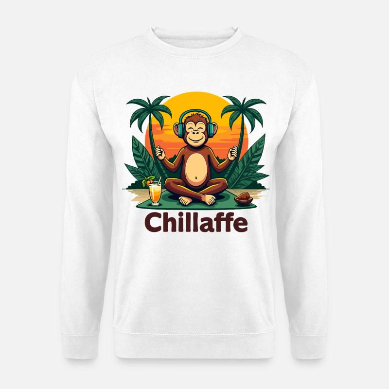 Chillaffe – Zen-Mode on - Unisex Pullover - Weiß